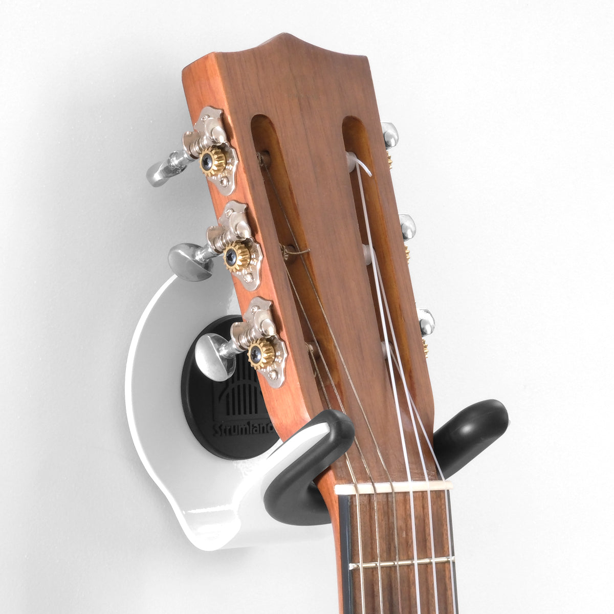 Strumland Guitar Wall Mount - Premium Guitar Hanger, Modern Wall Guitar Mount, Guitar Holder Hook for Acoustic, Electric, Classical Guitars - Made in USA Steel, Studio Collection (Pure White)