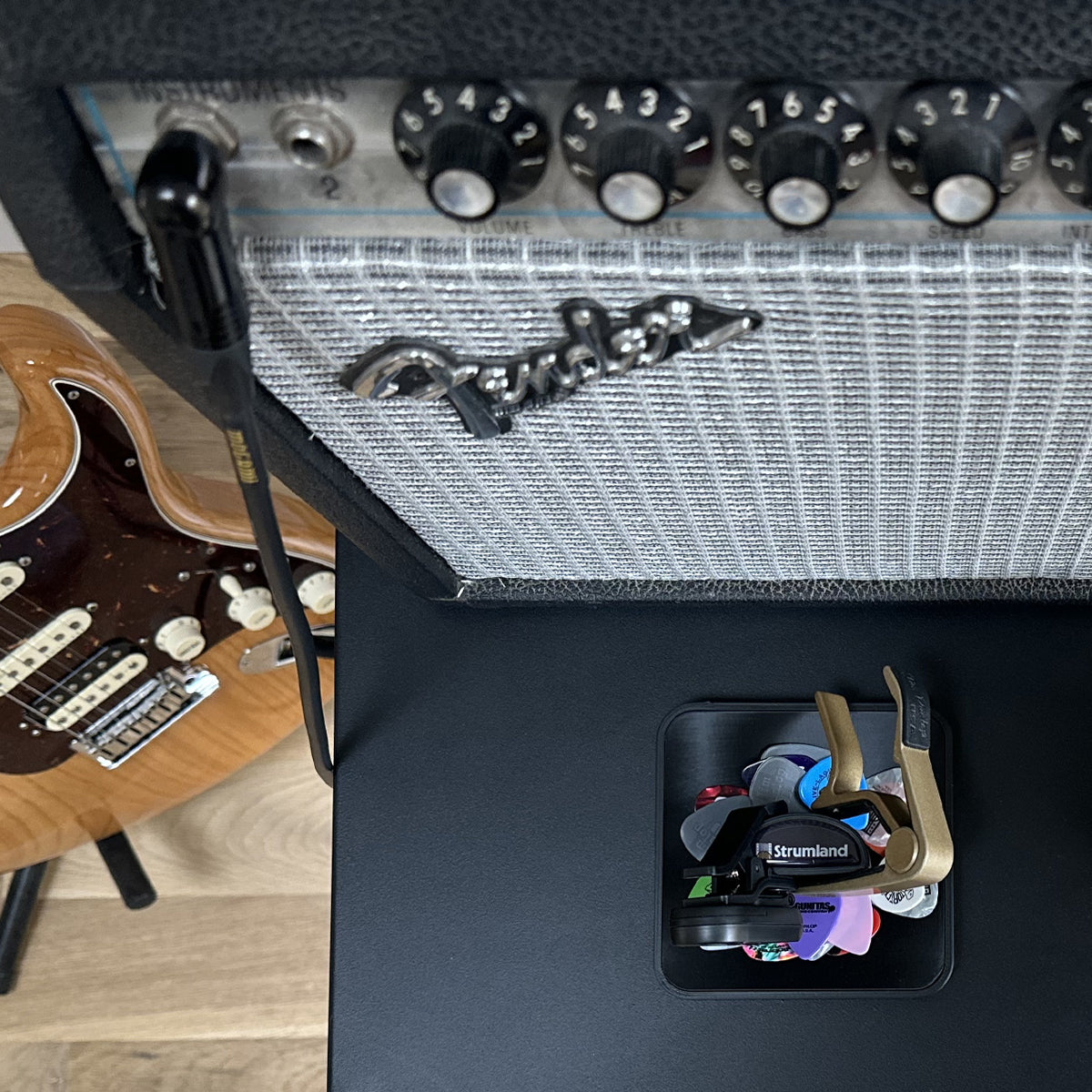 Guitar Pick Tray + Capo & Tuner Holder